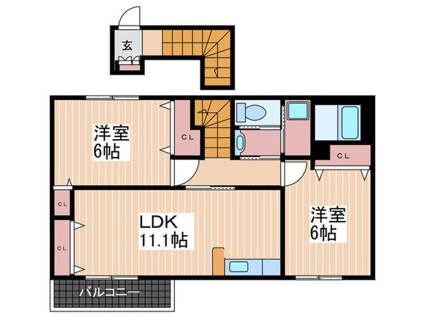 ソレイユ２番館の物件間取画像